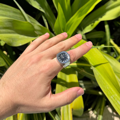 NAUTILUS RING | SILVER BLACK